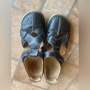 Josef Seibel Black Leather Women’s Sandals